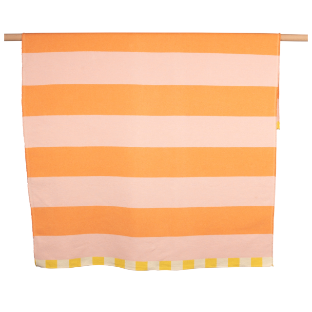 Luca Milano Throw w/Stripes Pink