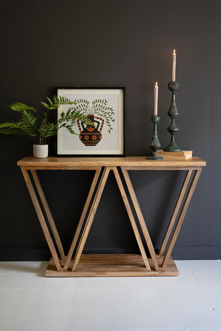 Mango Wood Triangle Console