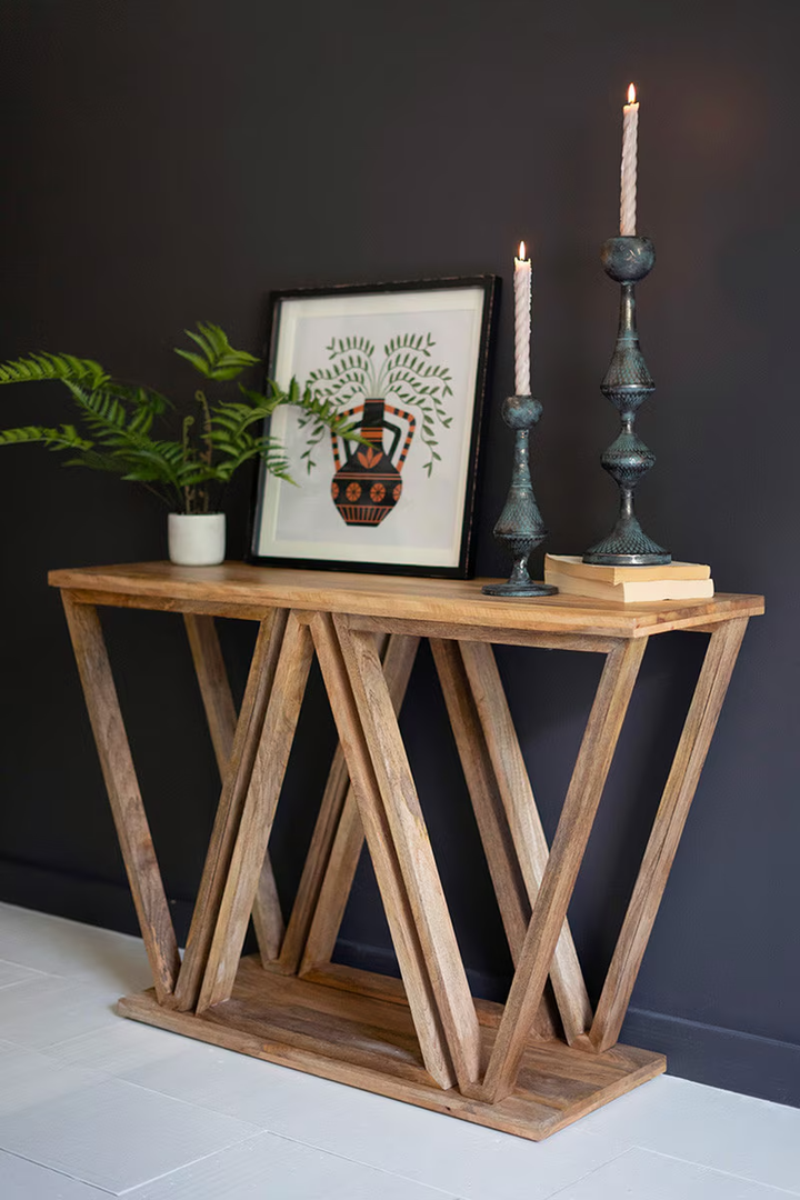 Mango Wood Triangle Console