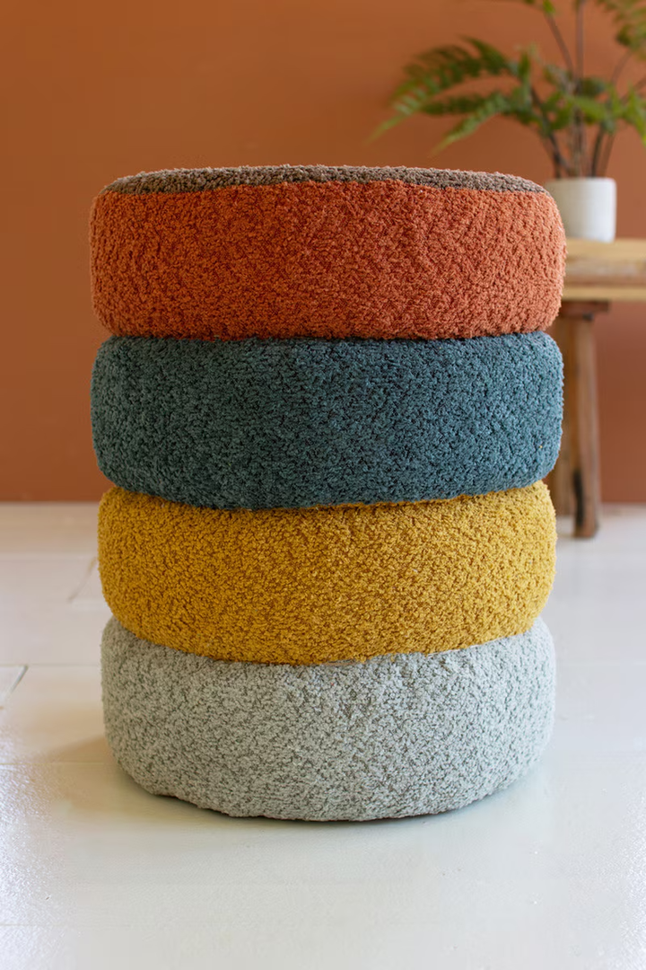 Multi-Color Stacked Carpet Pouf