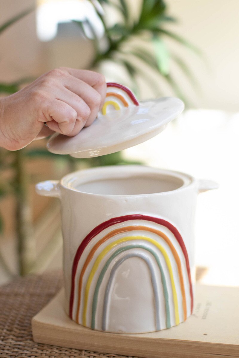 Ceramic Rainbow Canister