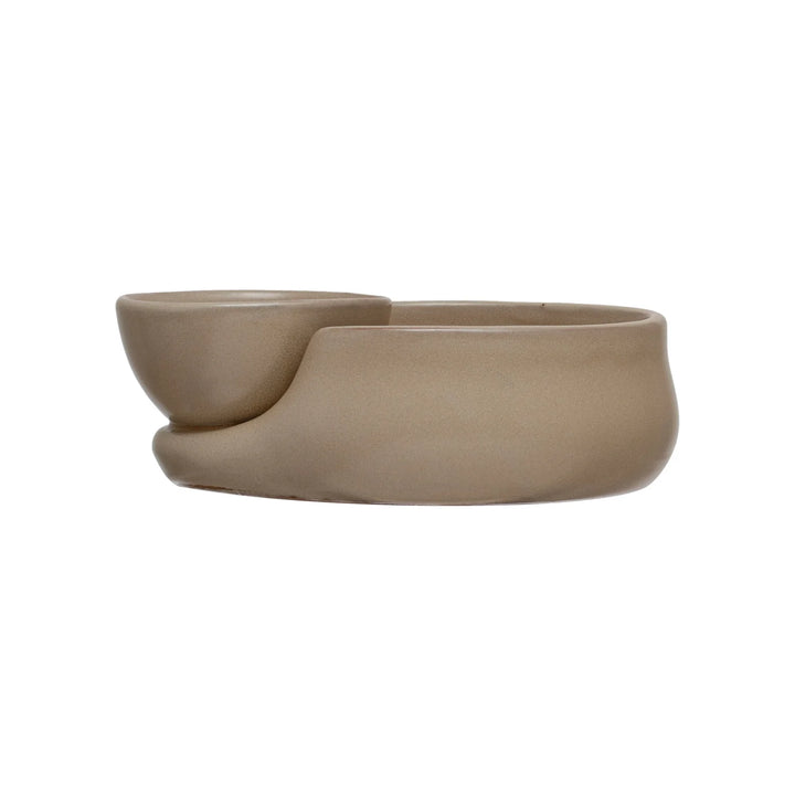 Stoneware Cracker & Soup Bowl, Reactive Glaze