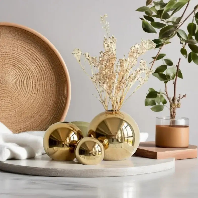 Gold Ball Vases 4.5"