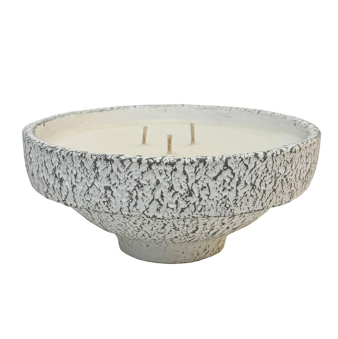 Rustic Earthenware Pedestal Candle: Cassis Vanilla Fragrance