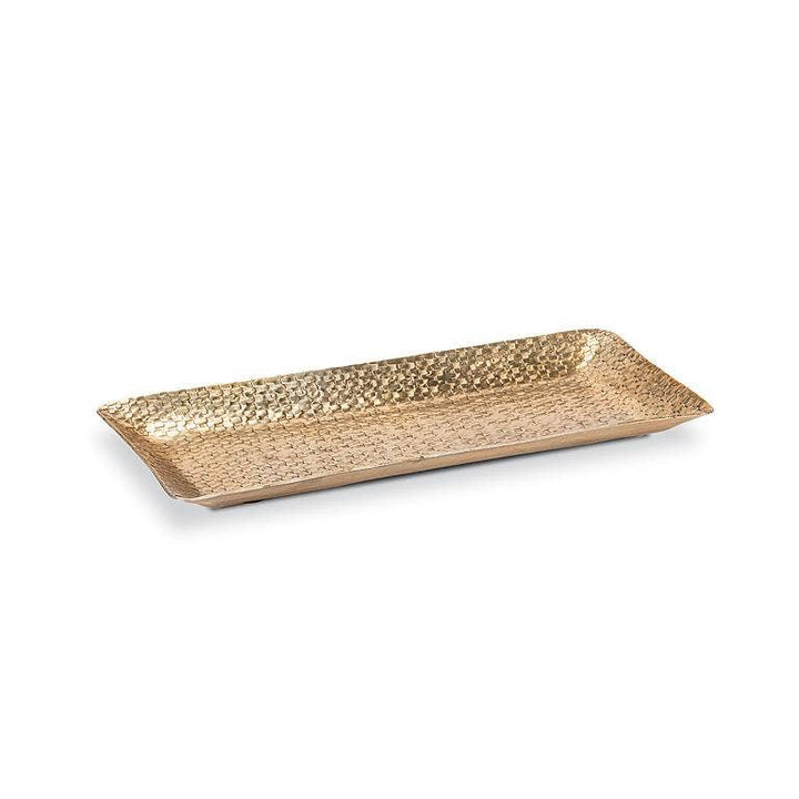 Small Rectangle Hammered Tray-Antique Gold-5x11"L