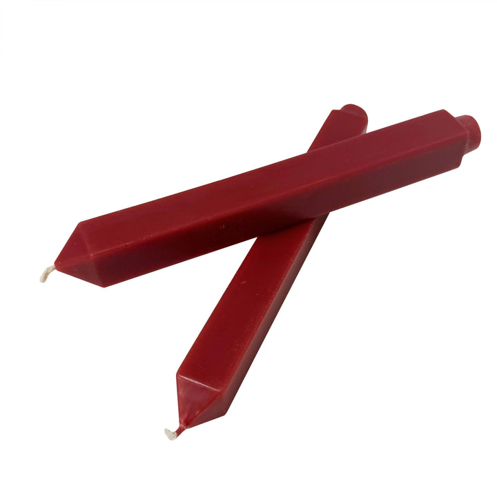 Red Square Taper Candles (Set of 2)