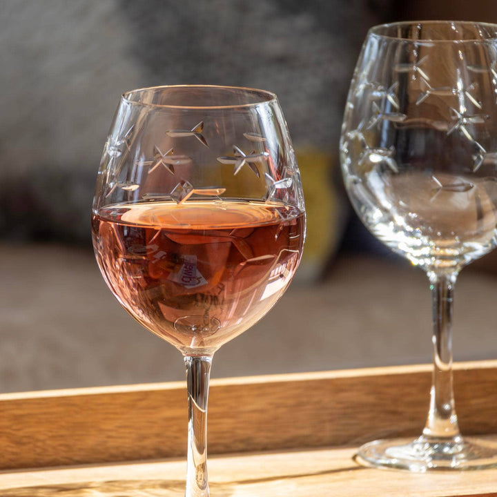 School of Fish 18oz Balloon Red Wine Glass: Set of 2