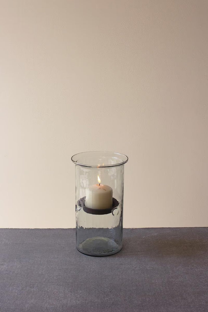 Mini Glass Candle Cylinders with Rustic Insert / Medium