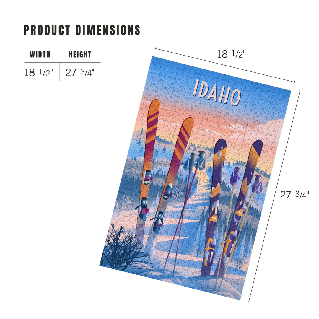 1000 Piece Puzzle - Idaho, Prepare for Takeoff, Skis