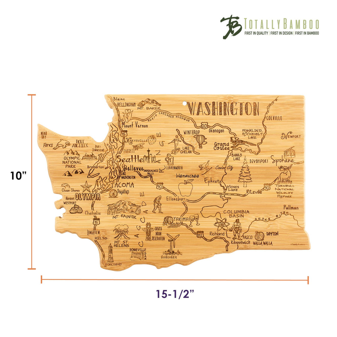 Destination Washington Cutting Board with Engraved Artwork