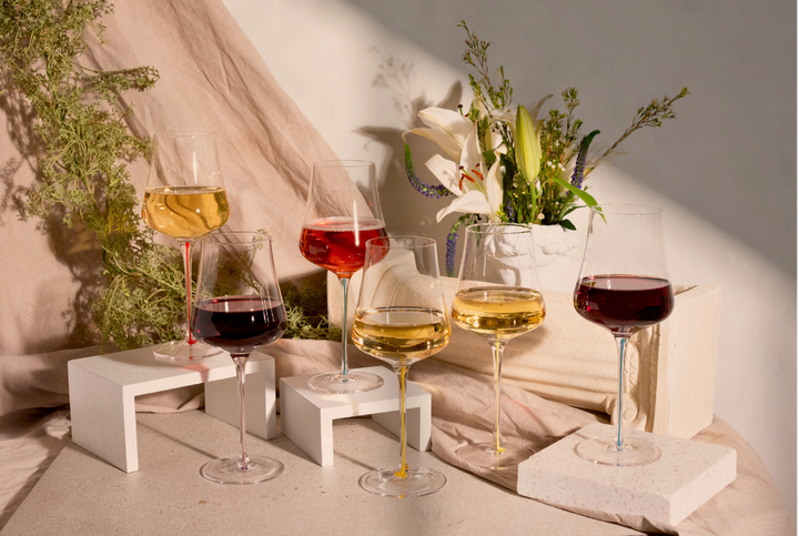 Tulip Colored Stem Wine Glass