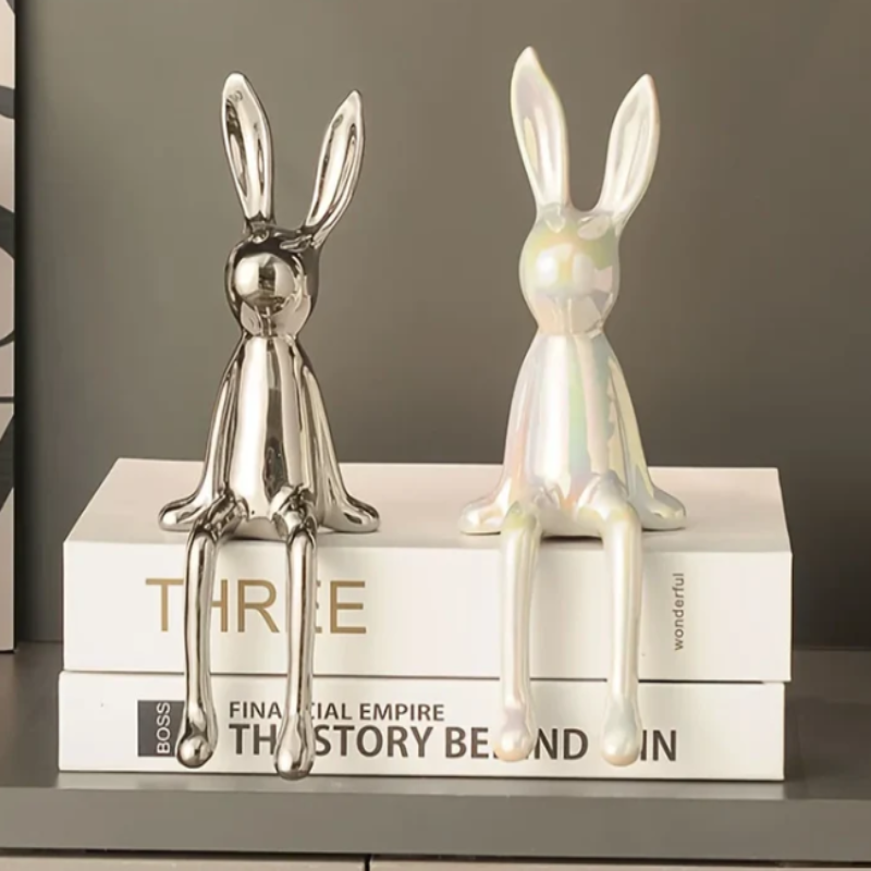 Long-Eared Sitting Rabbits: Gold
