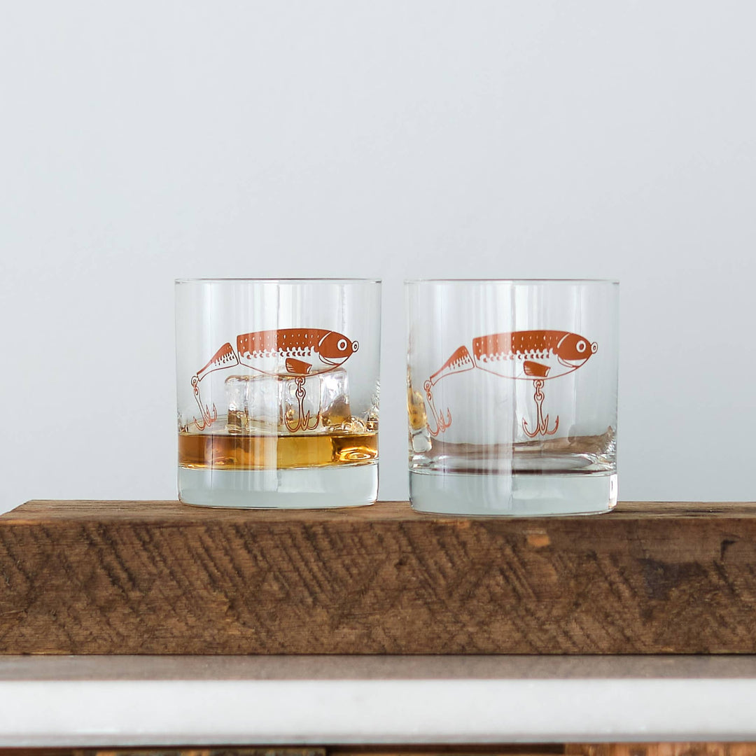 Fishing Lure Rocks Glasses: Assorted