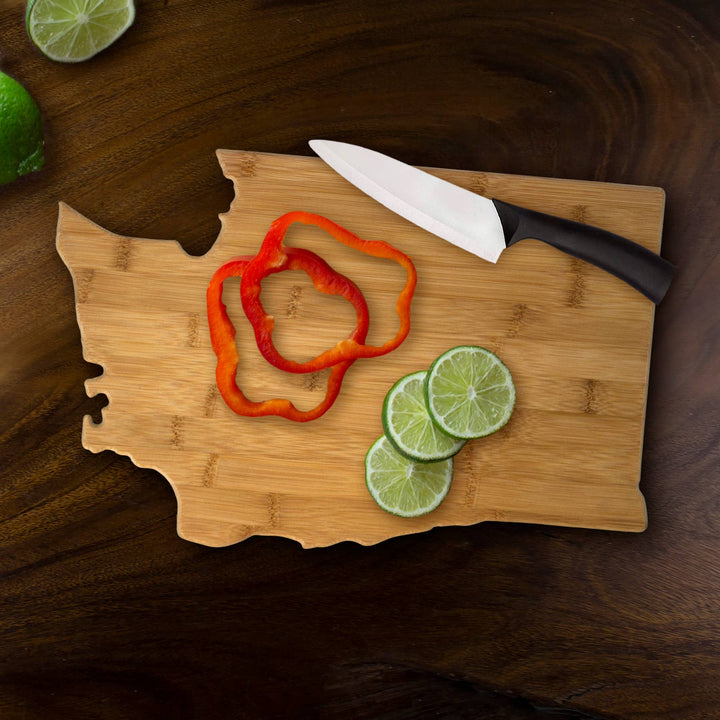 Washington State-Shaped Bamboo Serving & Cutting Board
