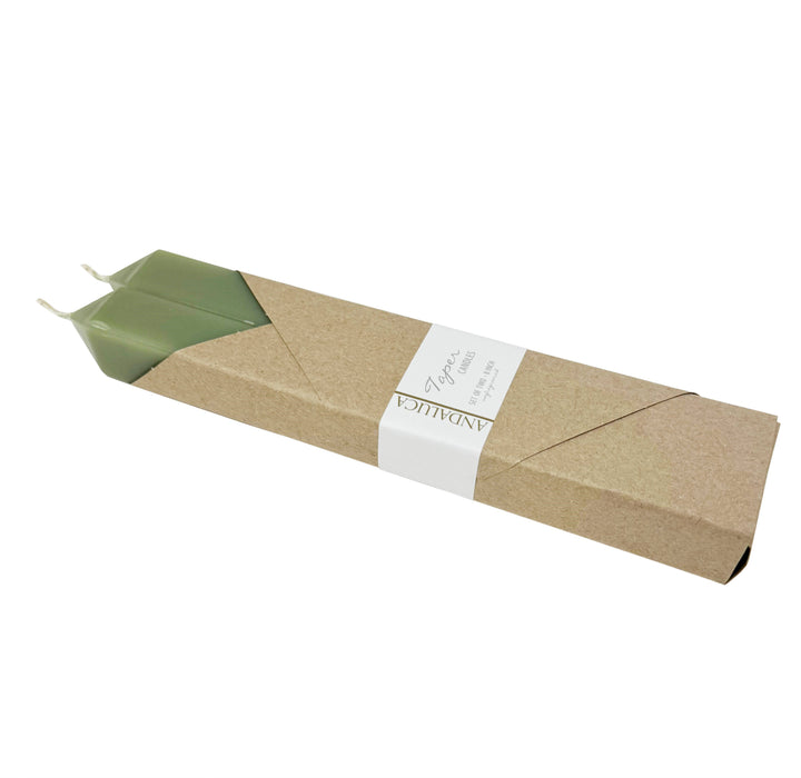 Green Square Taper Candles (Set of 2)