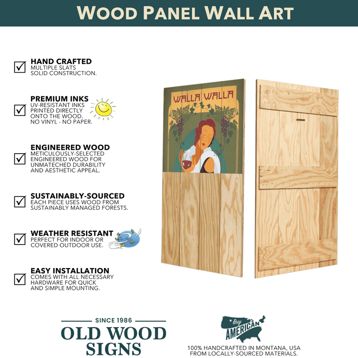 Lake Coeur d'Alene, Idaho - Wood & Metal Wall Art: Wood / 28" x 38"