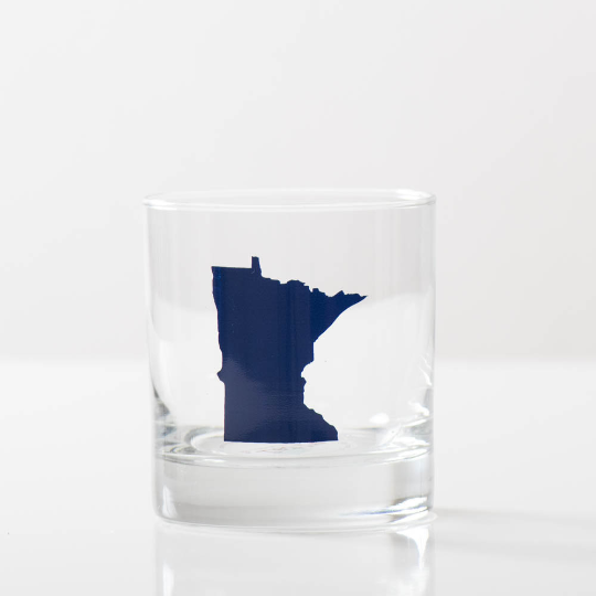 Customized State Silhouette Rocks Glass: Black / Idaho