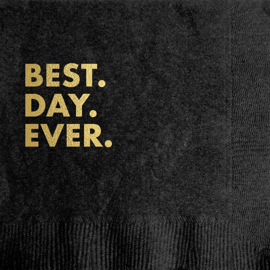 Best Day Ever (Black) Cocktail Napkin