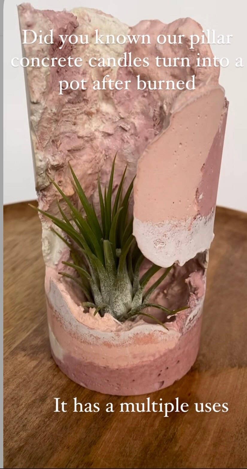 Concrete Pillar Candles | Candle: Black & Sahara Sunset / Morroccan Cashmere