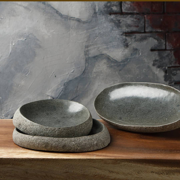 River Stone Dish: Small 6-8"W