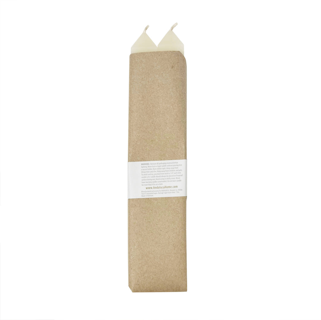 Ivory Square Taper Candles (Set of 2)