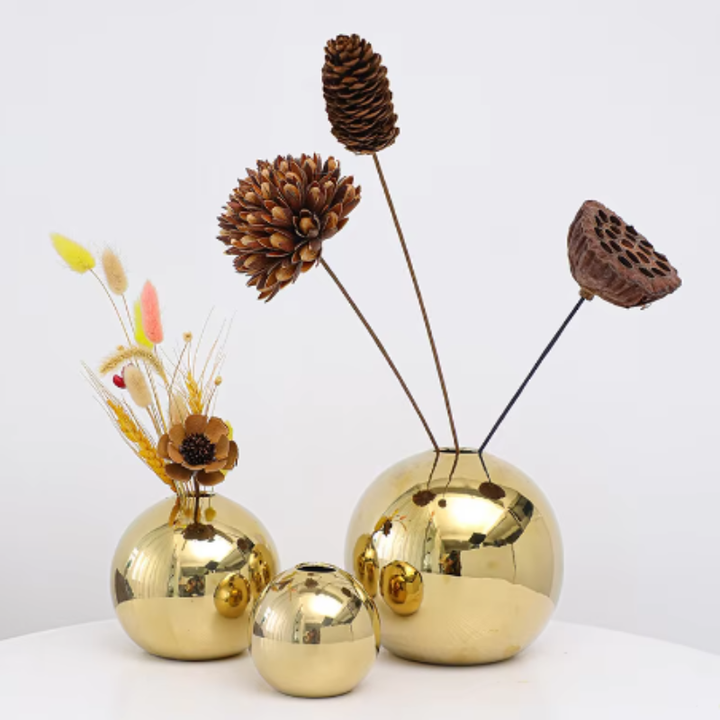 Gold Ball Vases 4.5"