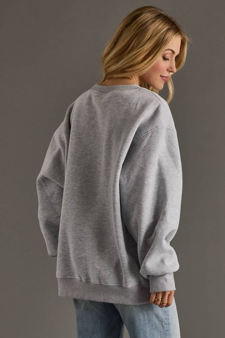 Gray Slow Mornings Club Sweatshirt