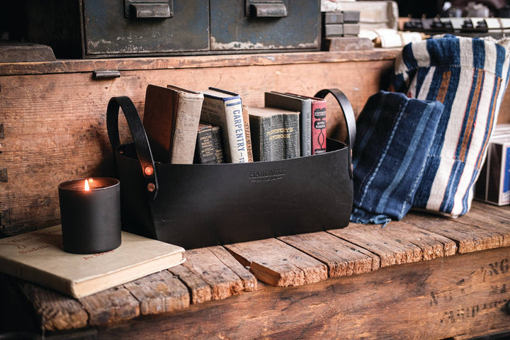 Leather Basket: Brown