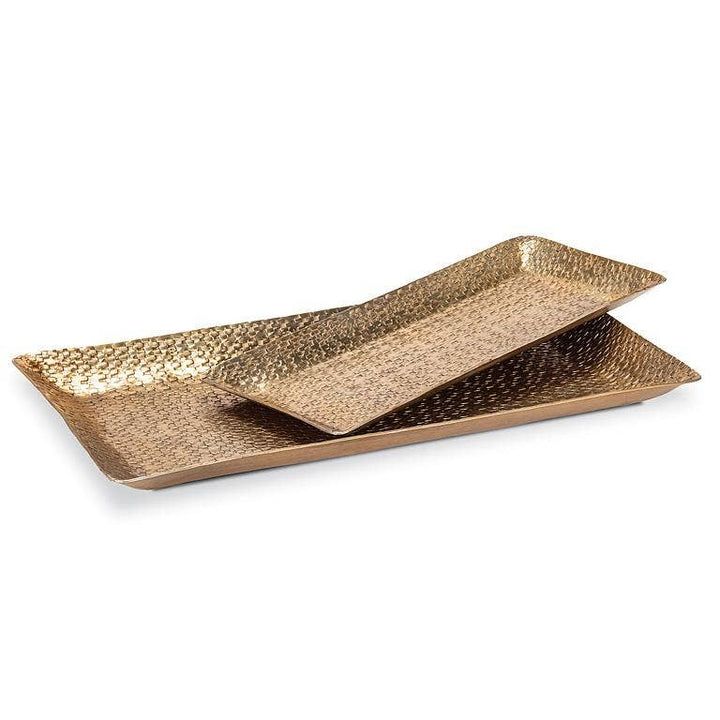 Small Rectangle Hammered Tray-Antique Gold-5x11"L