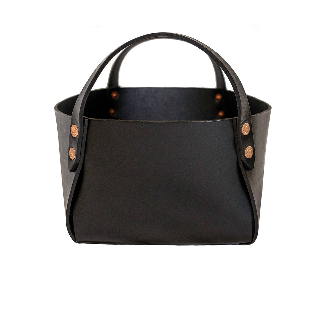 Leather Basket: Black