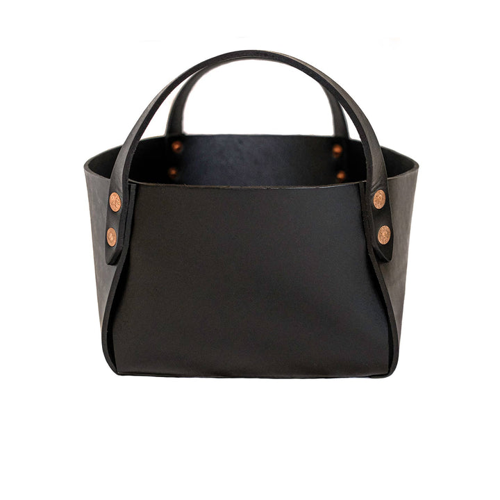 Leather Basket: Black
