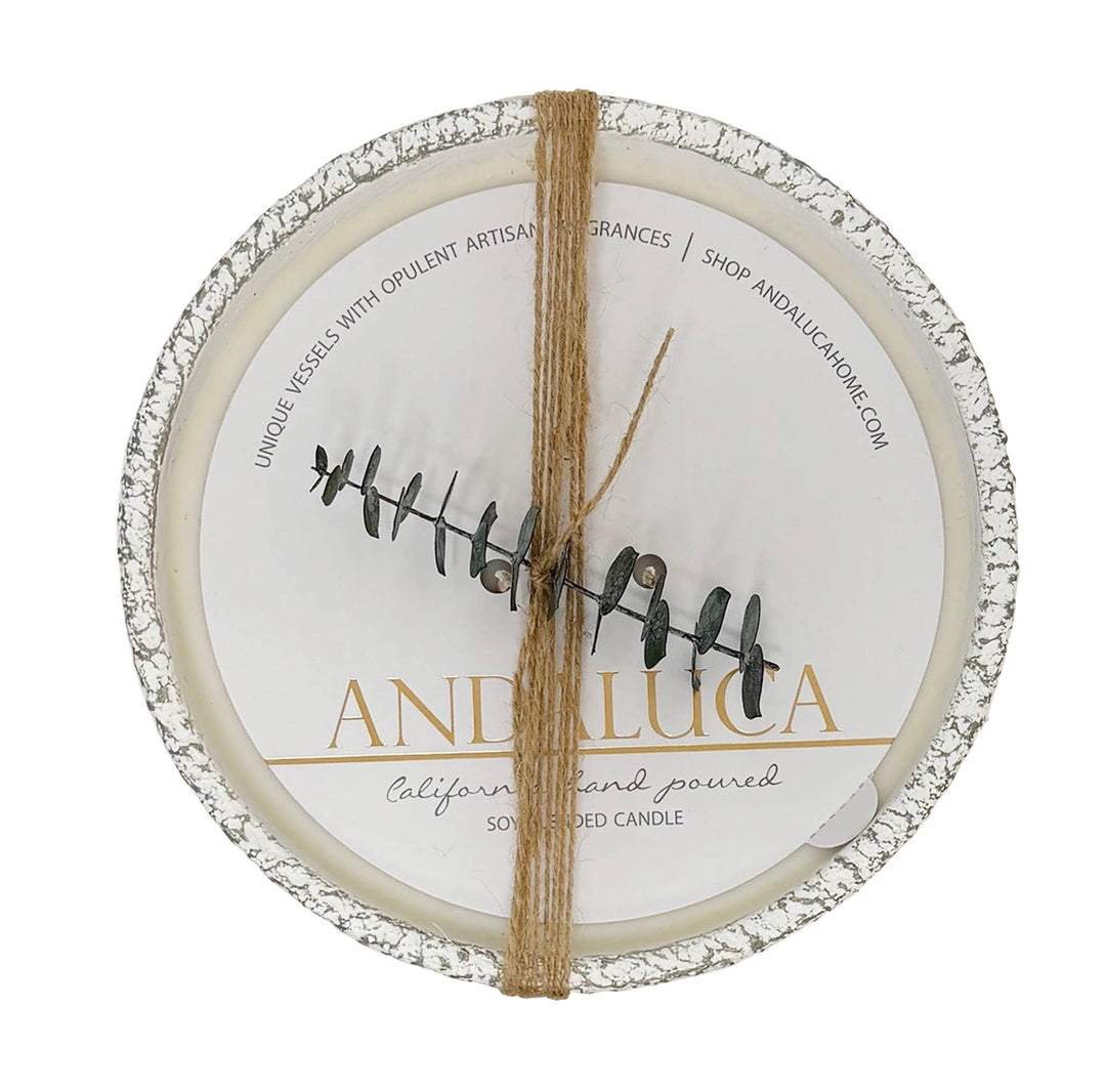 Rustic Earthenware Pedestal Candle: Cassis Vanilla Fragrance