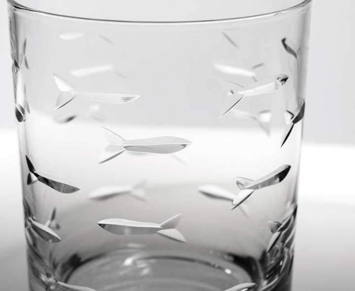 School of Fish Double Old Fashioned Glass 13oz (Set of 2)