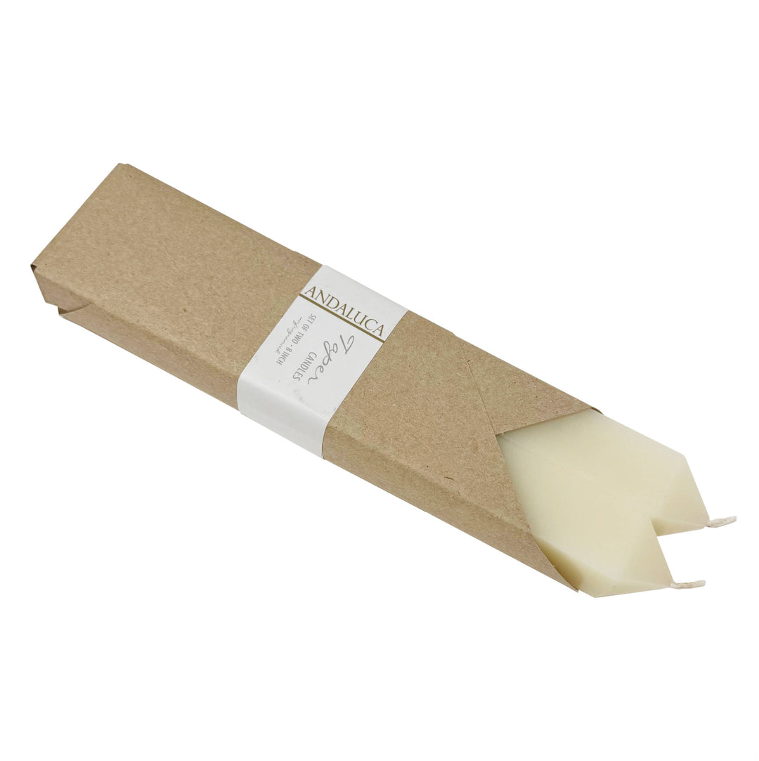 Ivory Square Taper Candles (Set of 2)