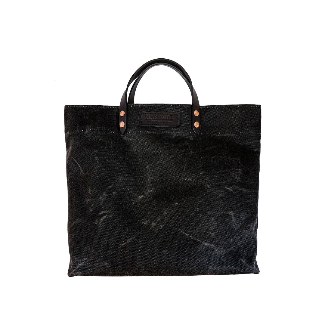 Waxed Canvas Grocery Tote: Charcoal