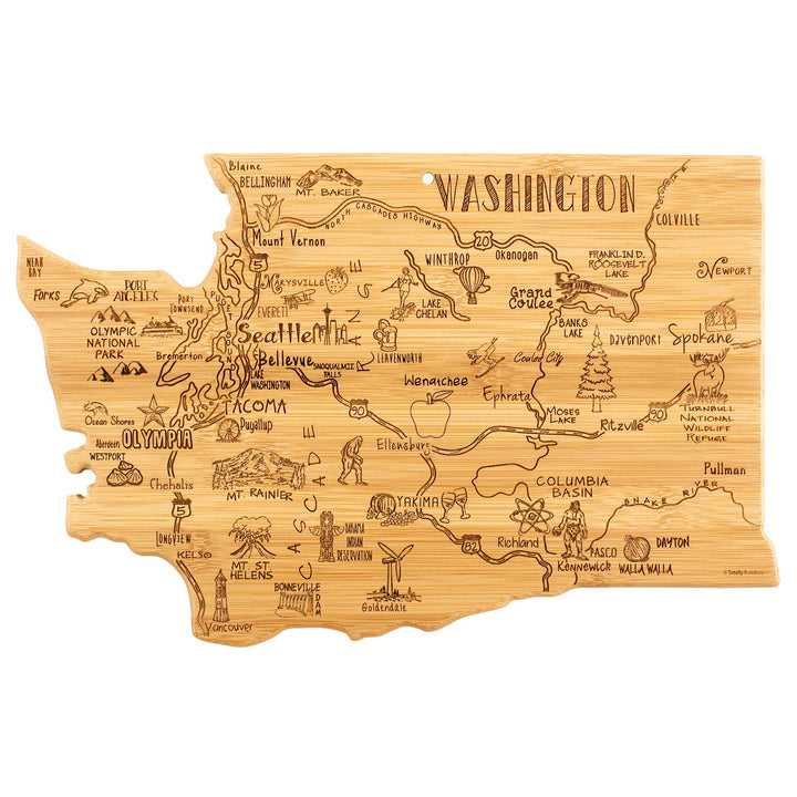 Destination Washington Cutting Board with Engraved Artwork