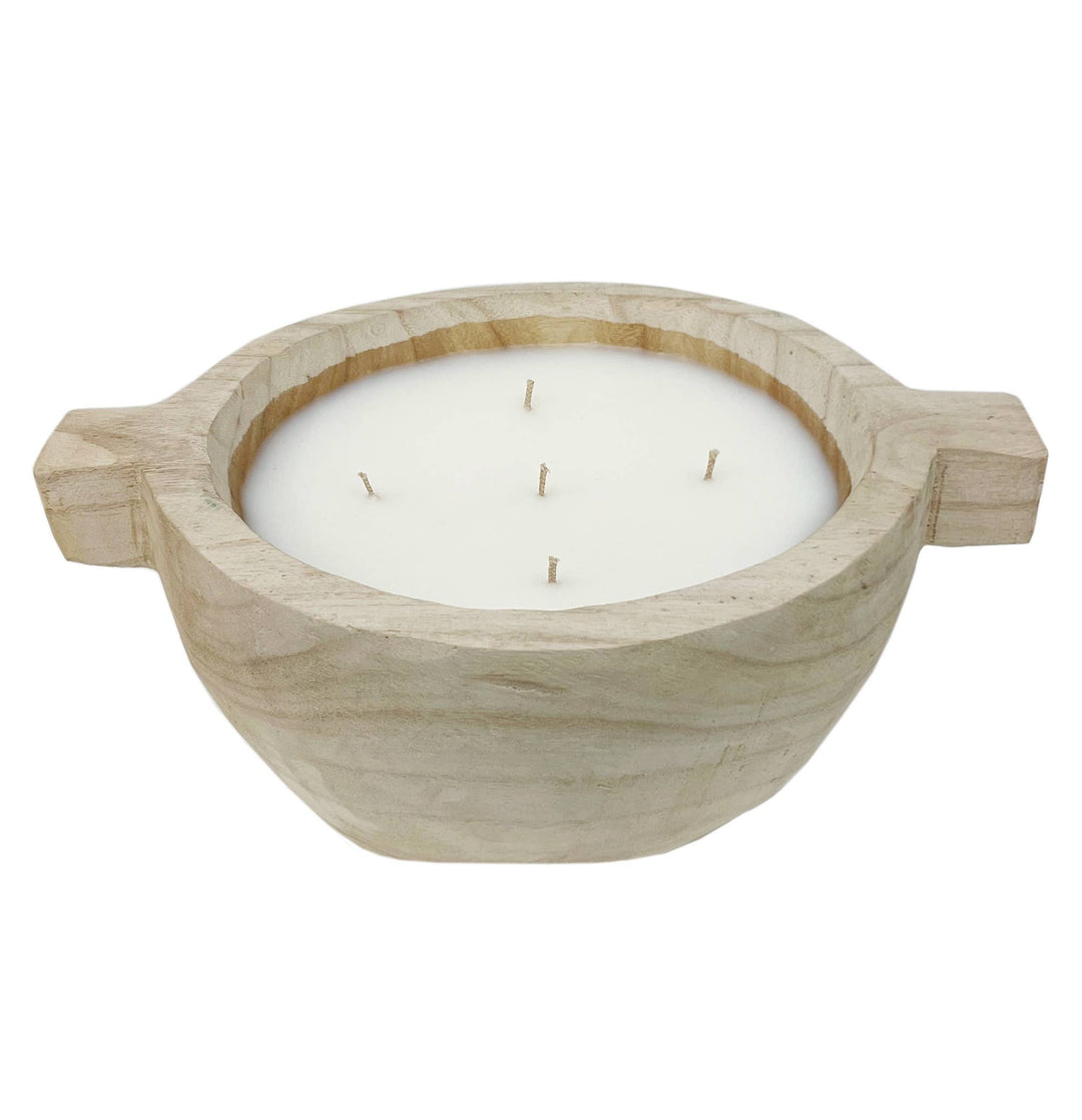 Paulownia Wood Round Candle with Wood Handles