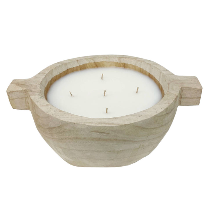 Paulownia Wood Round Candle with Wood Handles