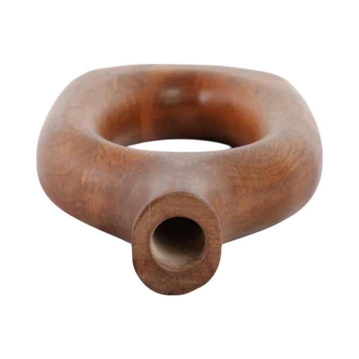 Brown 14x7 in. Wooden Casual Novelty Open Cut-Out Vase