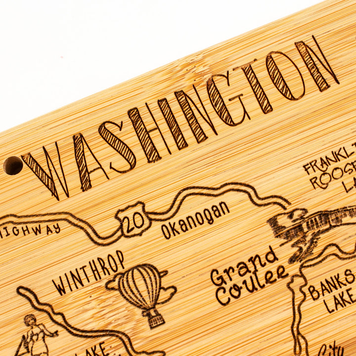 Destination Washington Cutting Board with Engraved Artwork