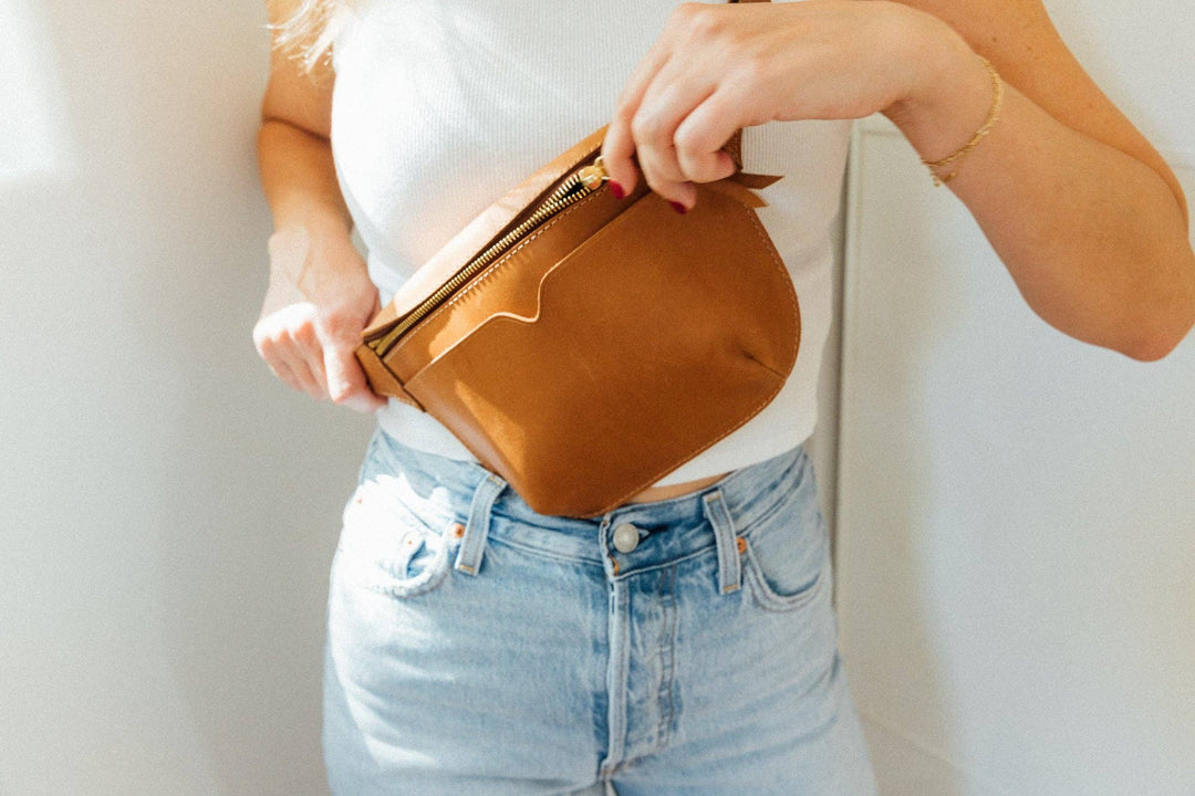 The Leather Sling Bag: Tan