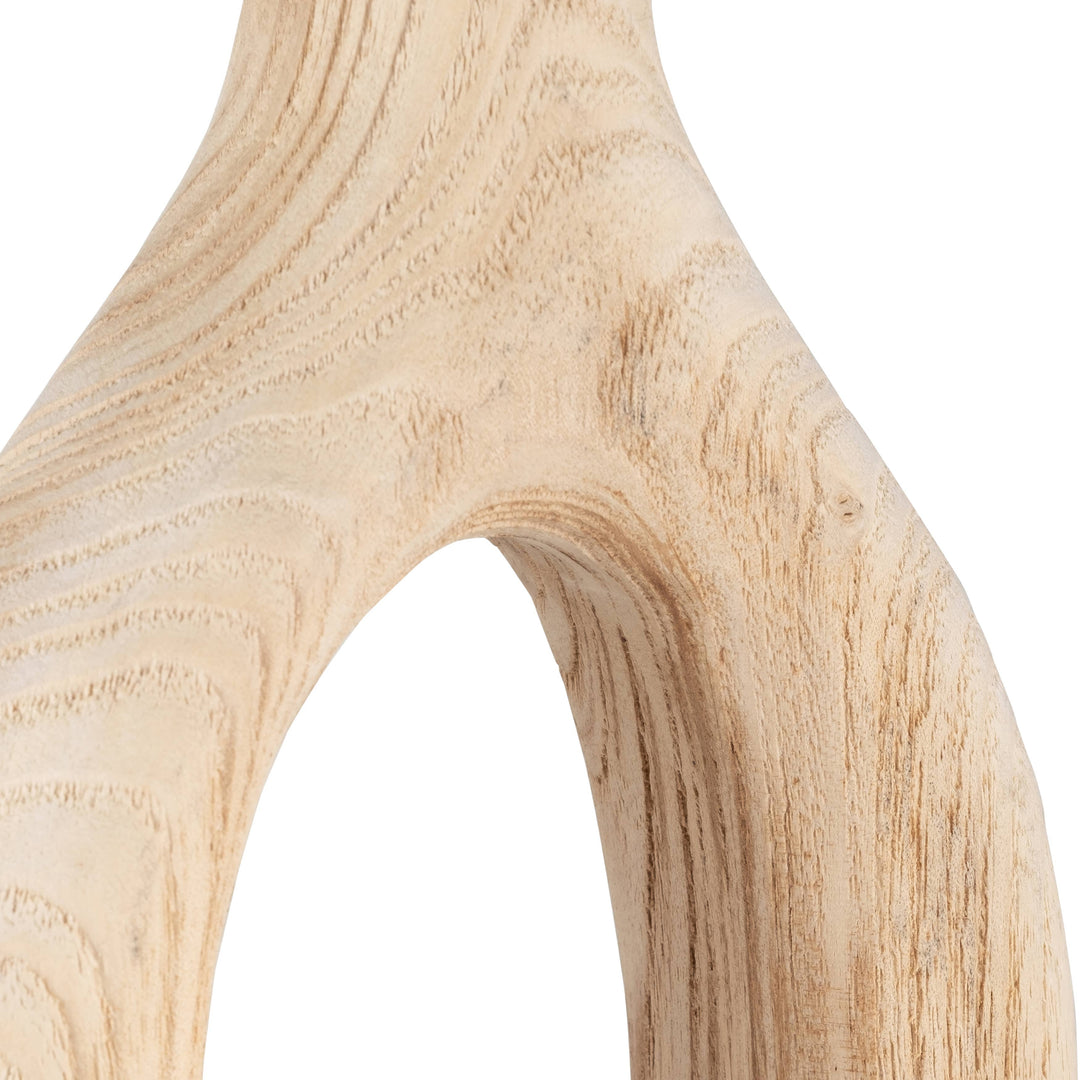 Wood Decorative Vase with Openwork Design - Brown, 14 in.