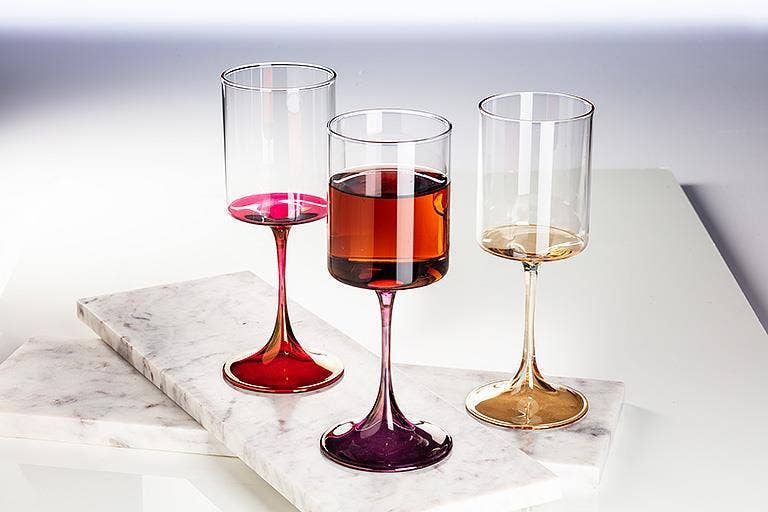 Slendered Colored Wine Glass