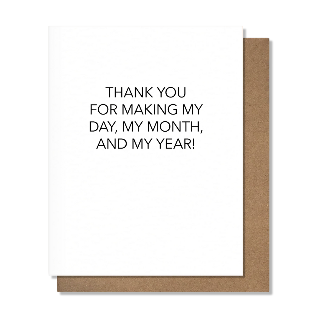 Making My Year - Thank You Card