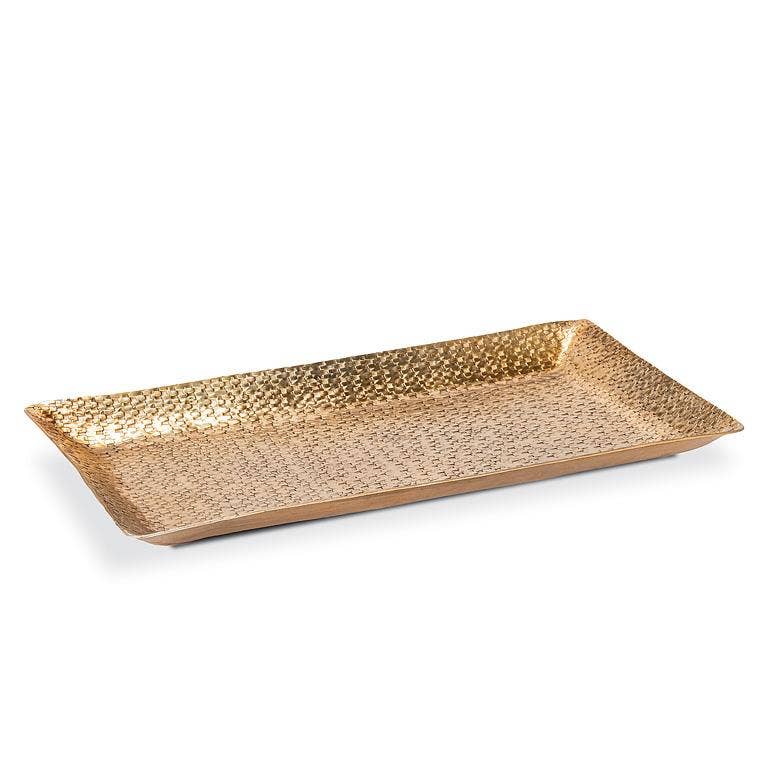 Large Rectangle Hammered Tray-Antique Gold-8x14.5"L