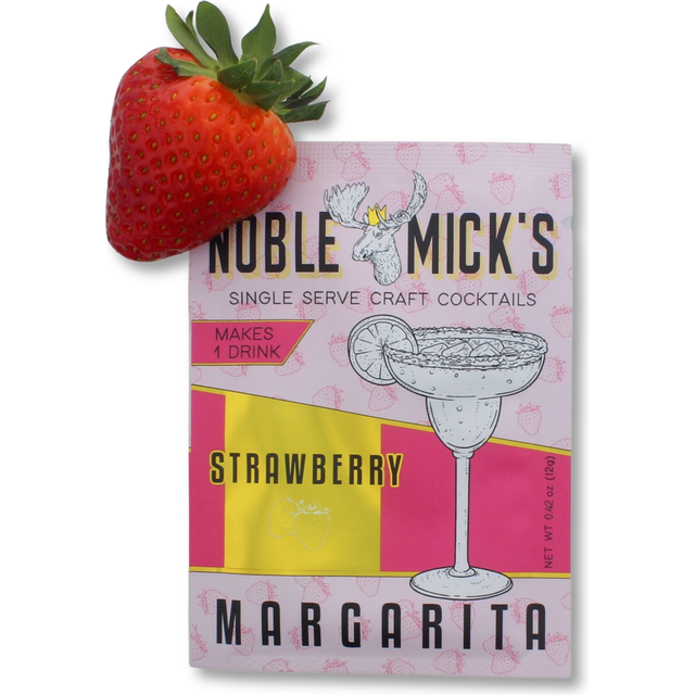 Noble Mick's Strawberry Margarita single-serve craft cocktail mix