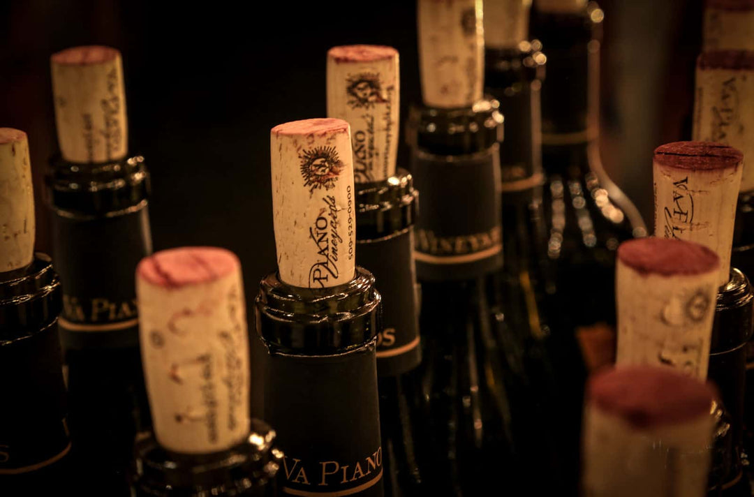 Va Piano Vineyards corks and bottle necks