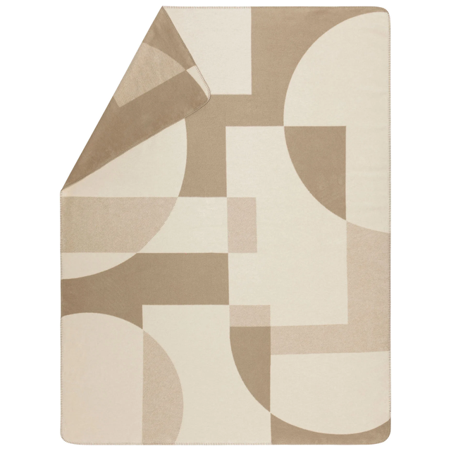 SAVONA throw "graphic shapes" ecru — David Fussenegger