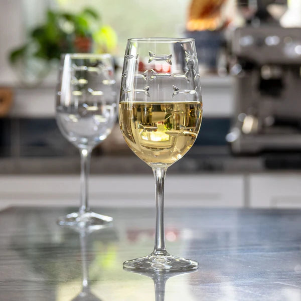 School of Fish 12oz White Wine Glass
