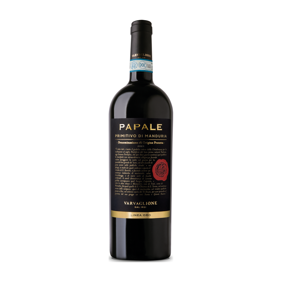 Varvaglione Papale Linea Oro Primitivo di Manduria 2021 bottle
